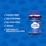 Dream Water Snoozeberry Gummies, empaque conveniente para llevar durante viajes.