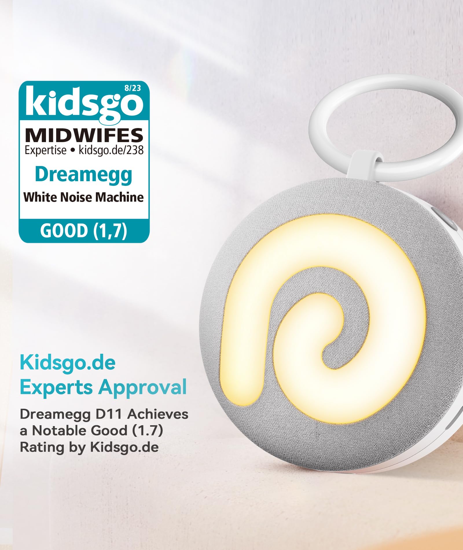 Dreamegg D11 con luz nocturna ajustable para rutinas de sueño.