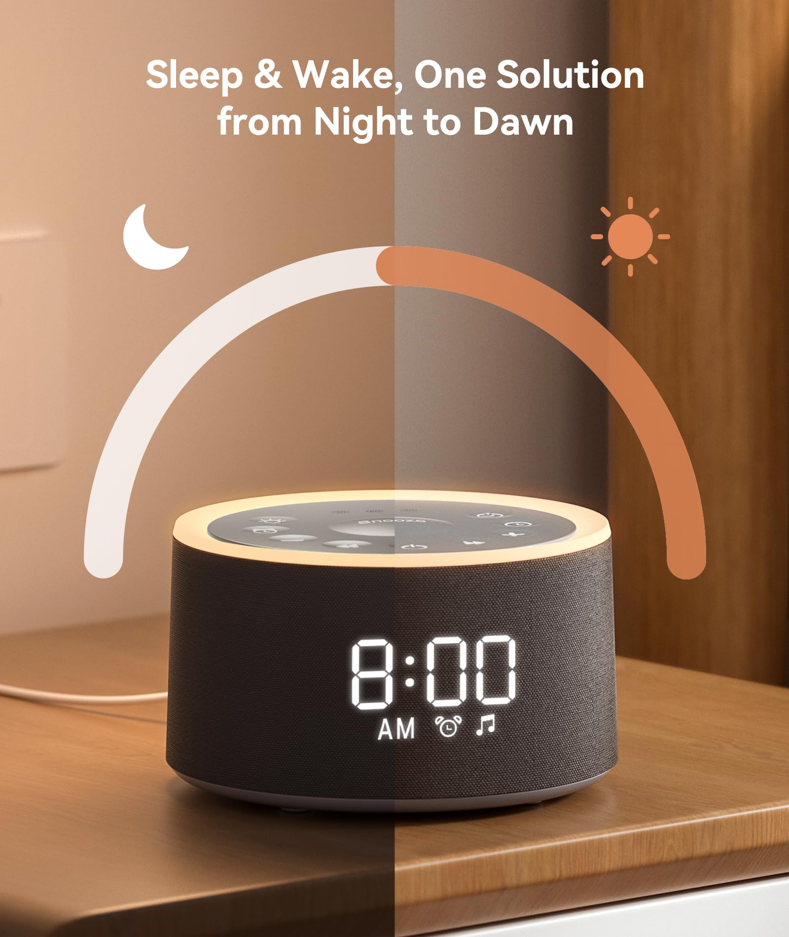 Dreamegg D1+ seis alarmas naturales para despertar gradual.