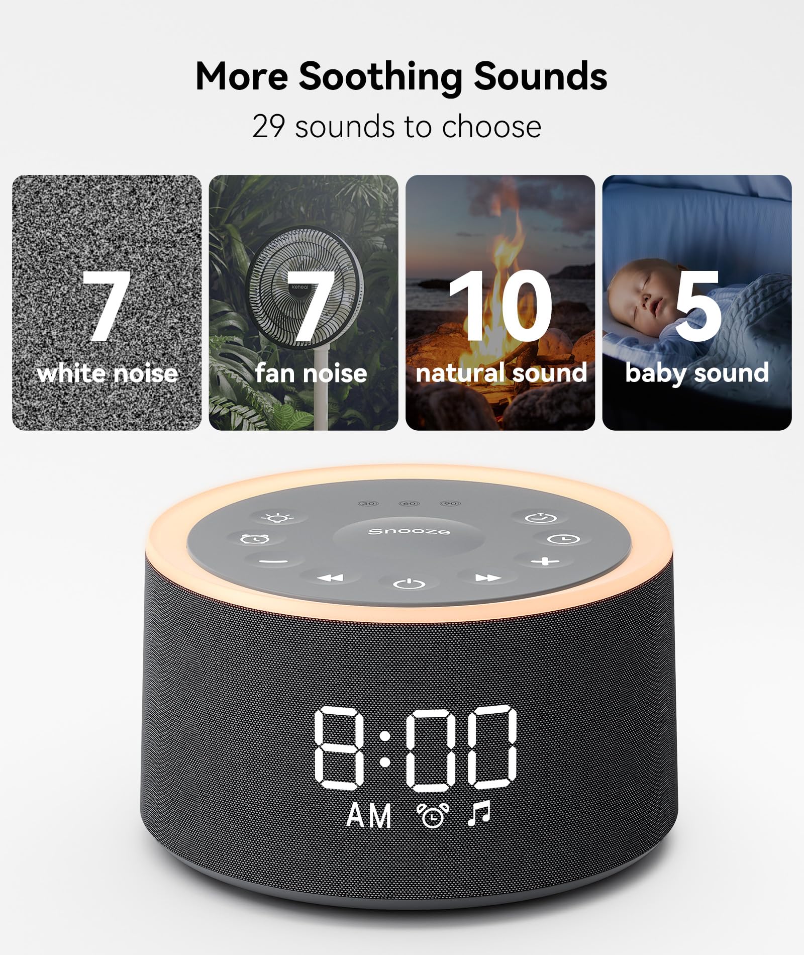 Dreamegg D1+ 29 sonidos relajantes para dormir mejor y con calma.