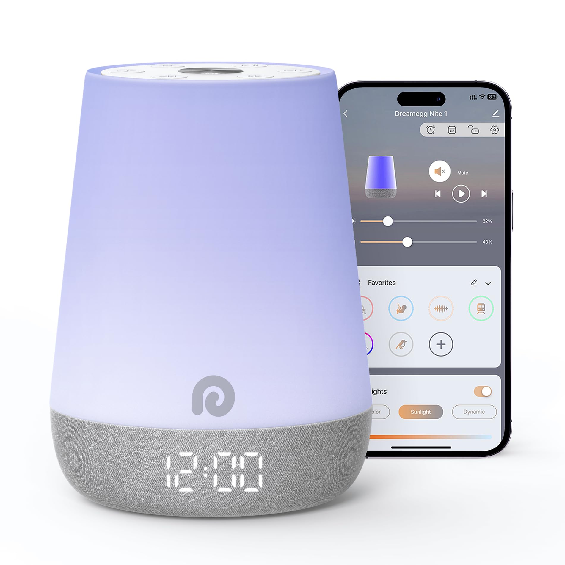 Dreamegg Nite 1 maquina de sonidos para bebe con luz suave para dormir