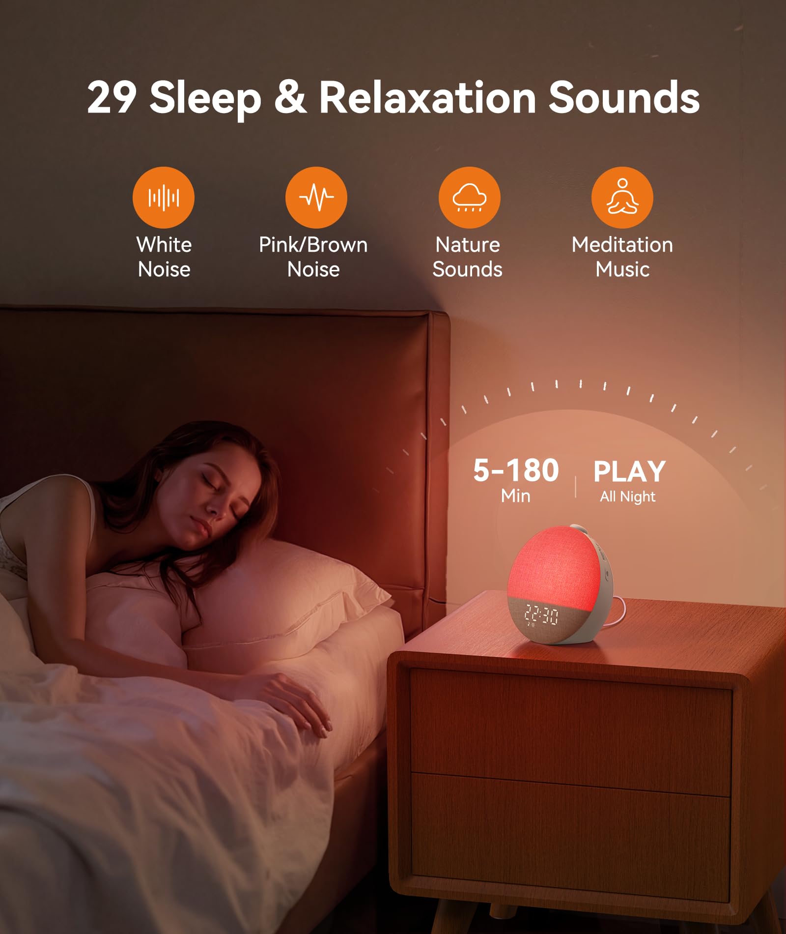 Dreamegg Sunrise 2 rutinas personalizables para descansar y despertar.
