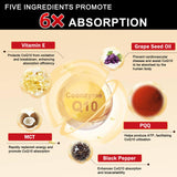 DRFOSTER CoQ10 200 mg etiqueta frontal: envase que resalta ingredientes naturales y calidad GMP.