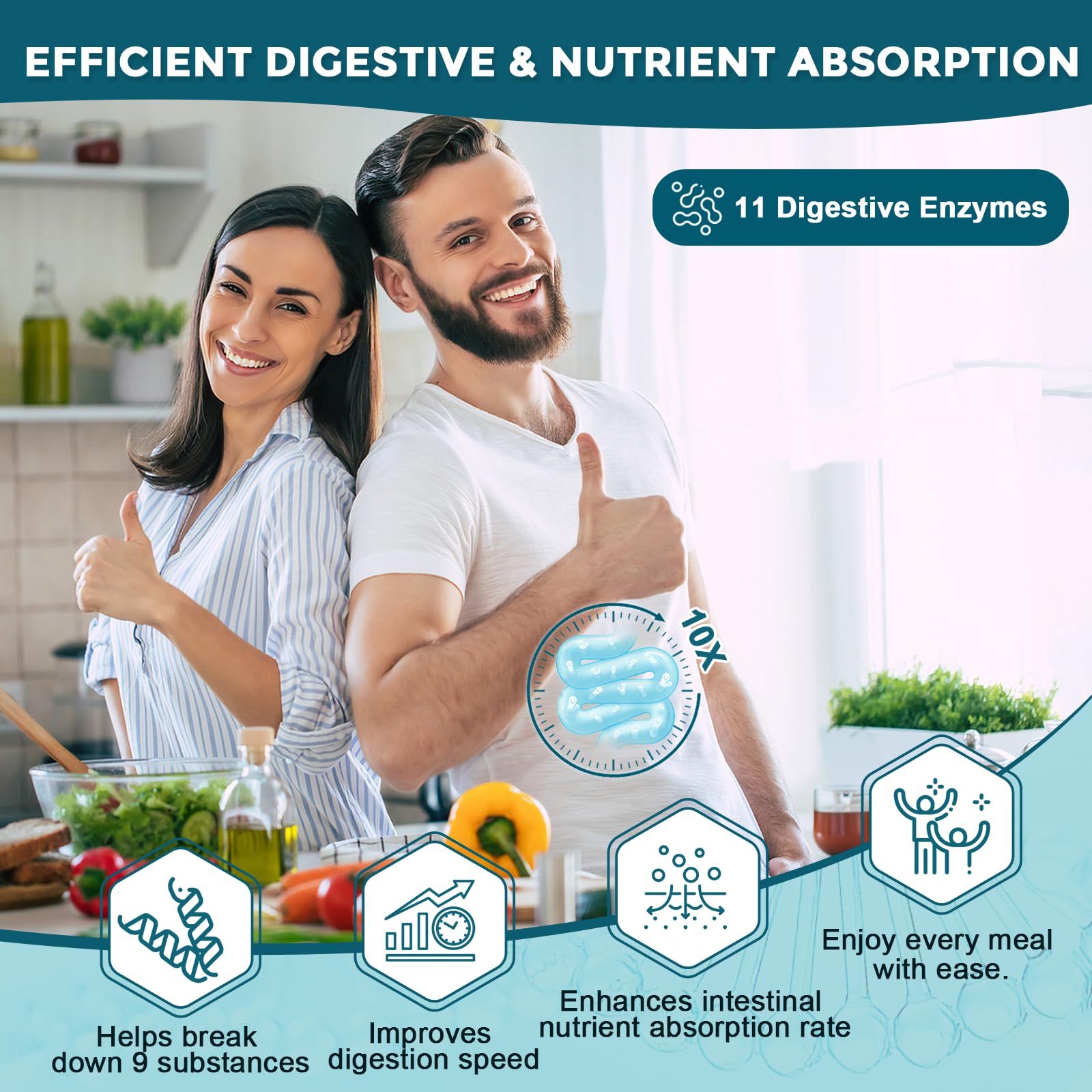 DRFOSTER enzimas digestivas para mejor absorción de nutrientes y confort.
