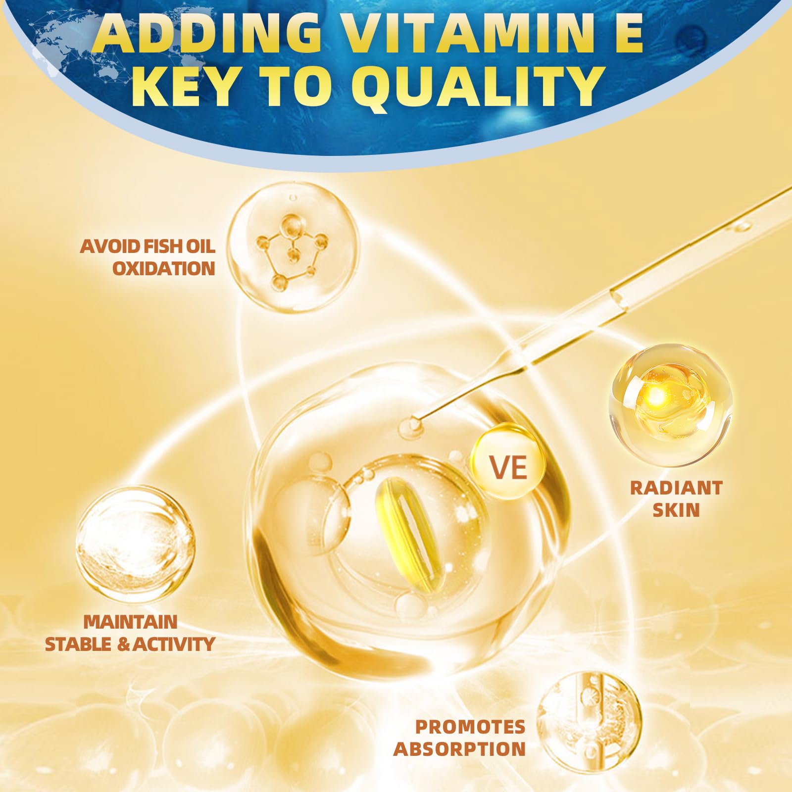 Ingredientes de DRFOSTER Omega3-6-9: Vitamina E para frescura y calidad.