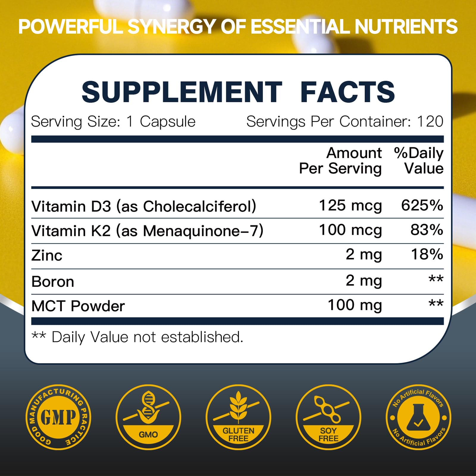 DRFOSTER Vitamina D3 K2 cápsulas, consumo diario para fortalecimiento óseo e inmune