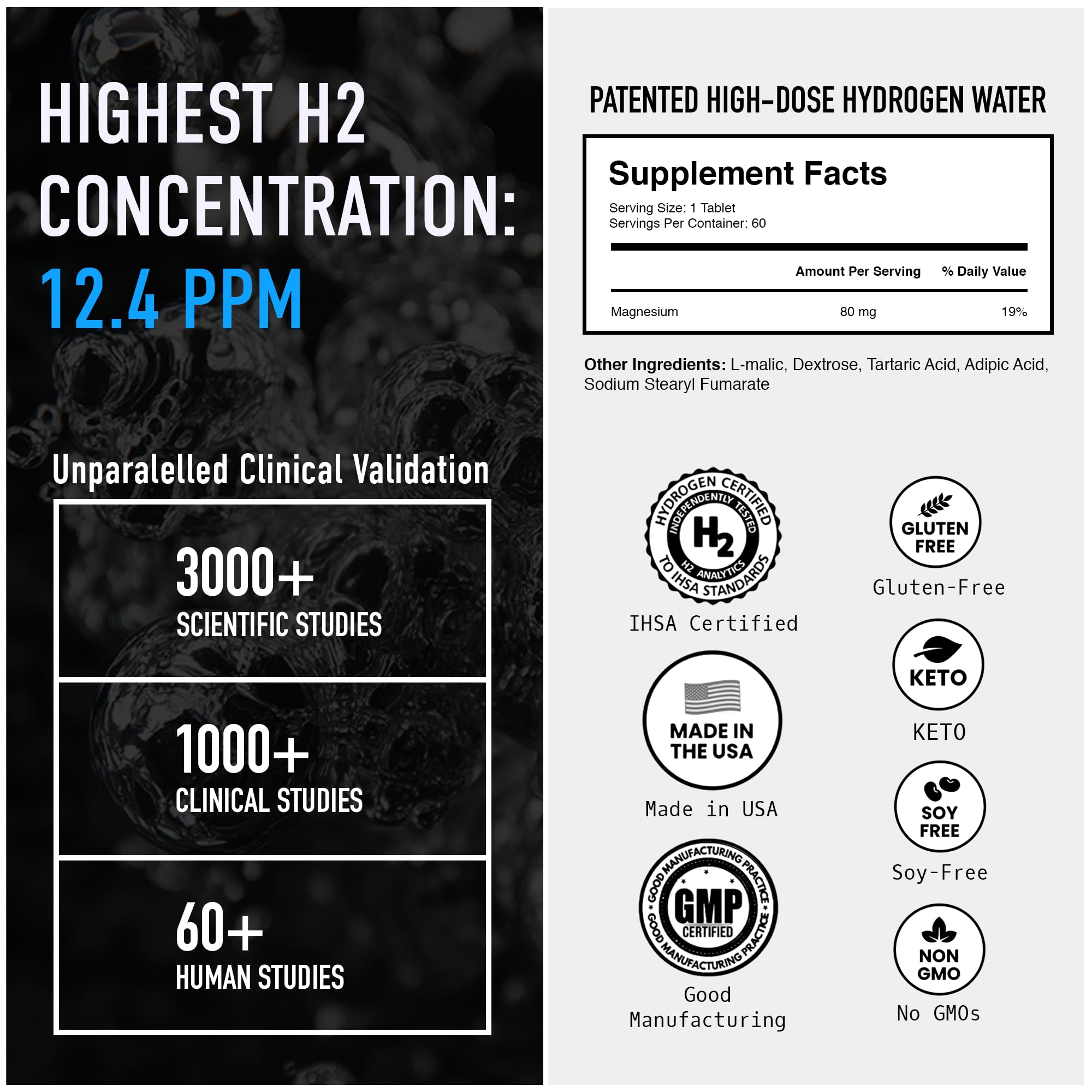 DRINK HRW Rejuvenation: bote de 60 tabletas listo para uso diario.