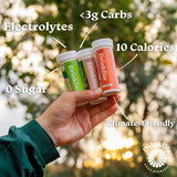 Envase de 10 tabletas Drinklits Naranja, listo para llevar.