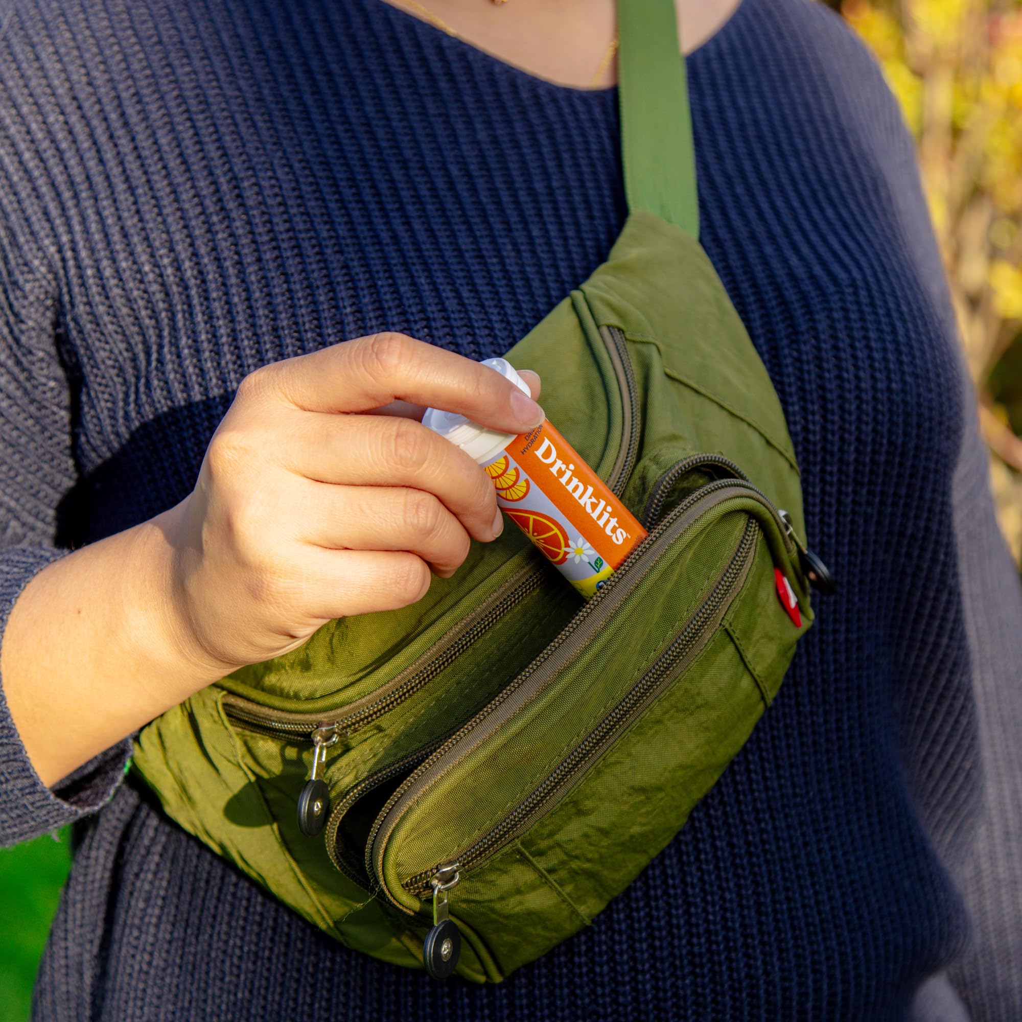 Formato portátil de Drinklits Naranja para entrenamientos y salida.