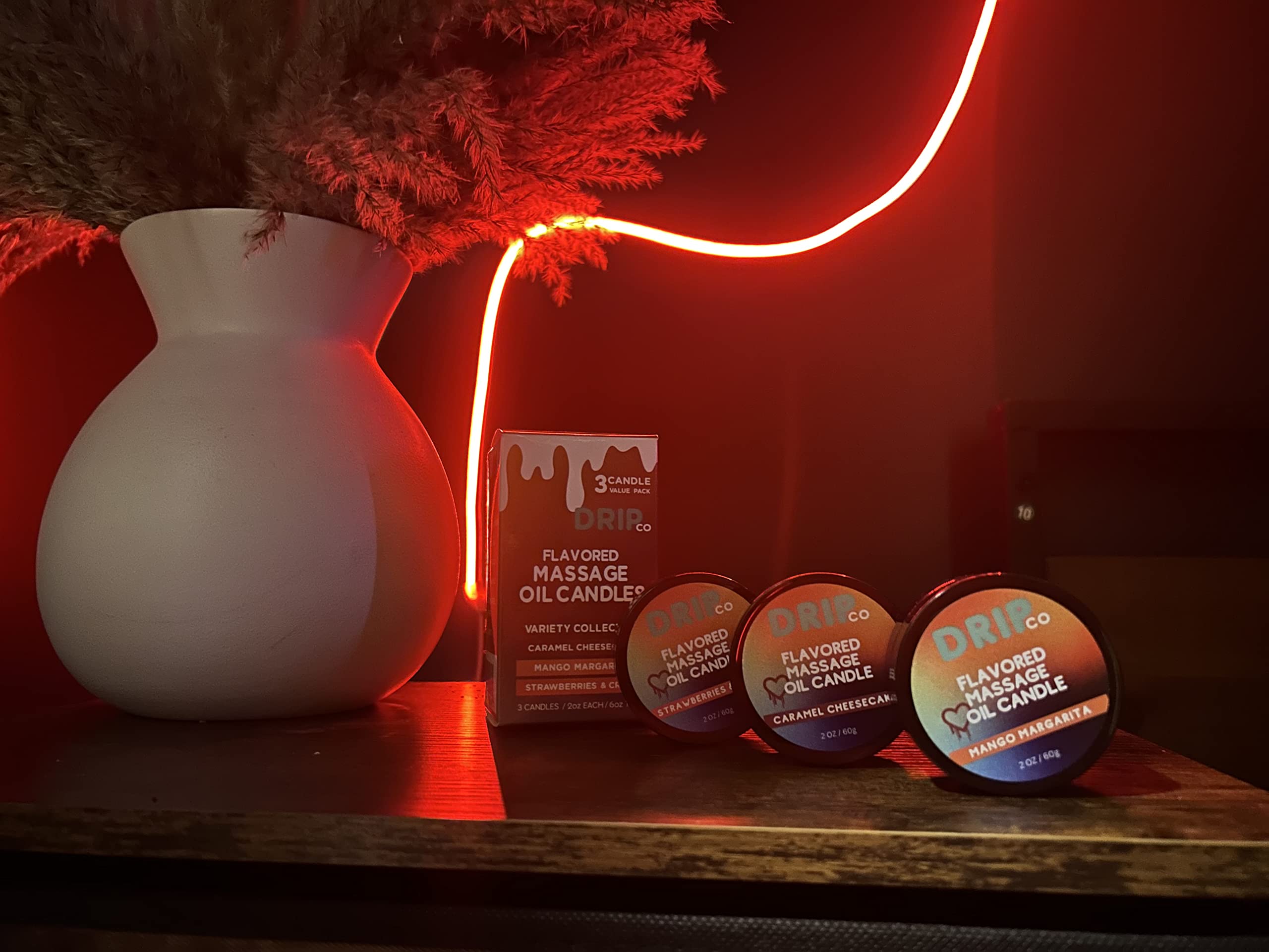 Drip Co vela de masaje fresas y crema para relajación aromática