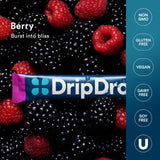 DripDrop fórmula sin OGM, vegano y libre de gluten para estilo de vida consciente.