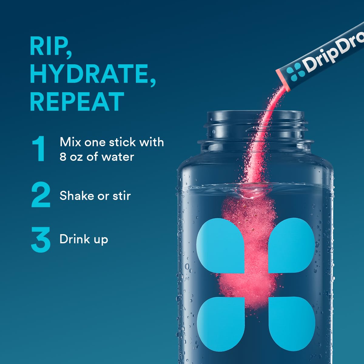 DripDrop sabor Cereza Negra, paquete para rehidratación sabrosa