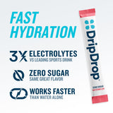 DripDrop sabor Sandía, empaque portátil, perfecto para viajar y rehidratar