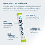 DripDrop libre de gluten y vegano, ideal para dietas sensibles.