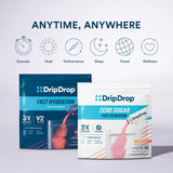 DripDrop uso portátil para viajes y actividades al aire libre.