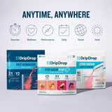 DripDrop Zero Sugar Plus: paquete compacto para llevar en la mochila.