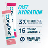 DripDrop Zero Sugar Plus sobre durazno para recarga de electrolitos