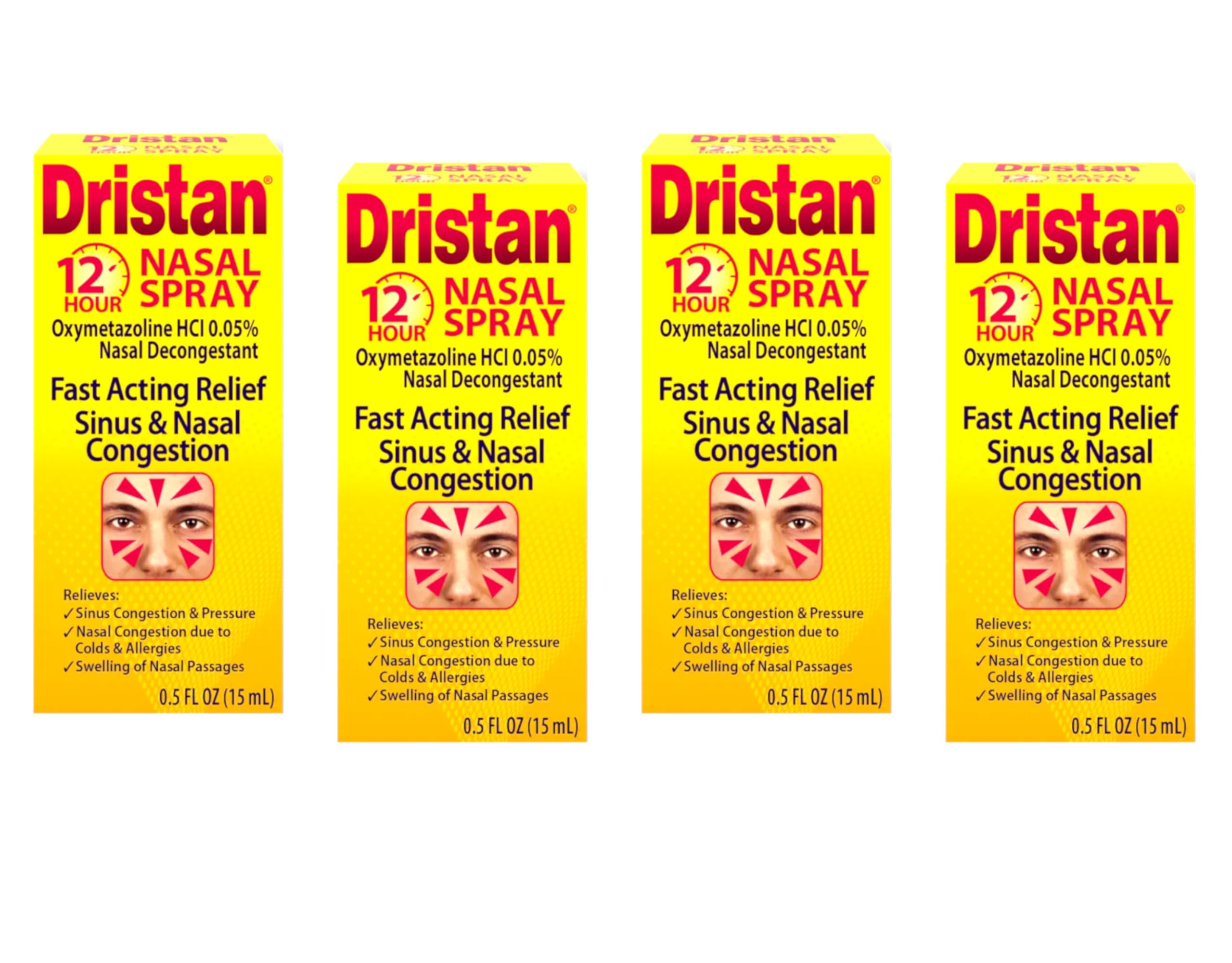 Dristan Spray nasal 12 Horas, botella frontal, posible alivio de congestión nasal durante todo el día