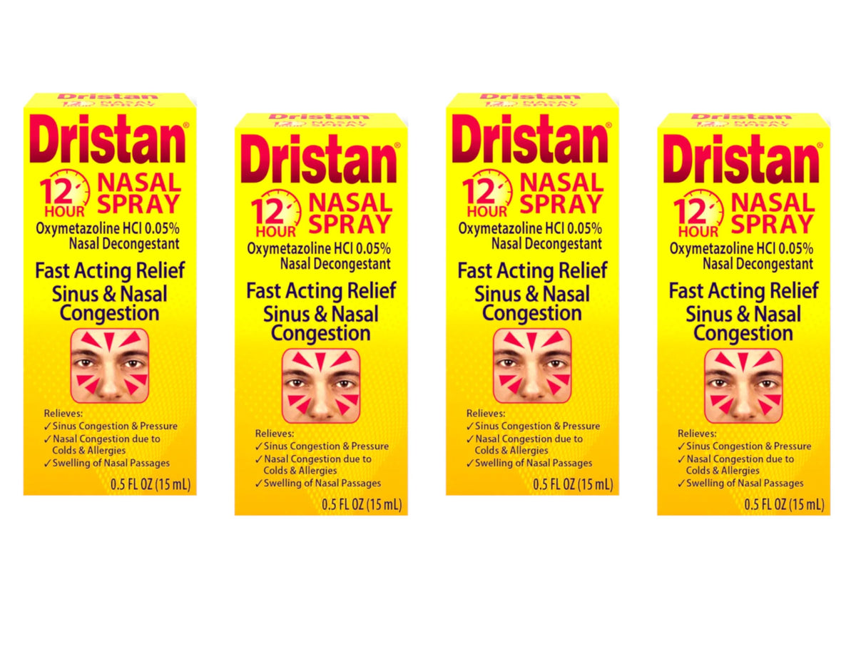 Dristan Spray nasal 12 Horas, botella frontal, posible alivio de congestión nasal durante todo el día
