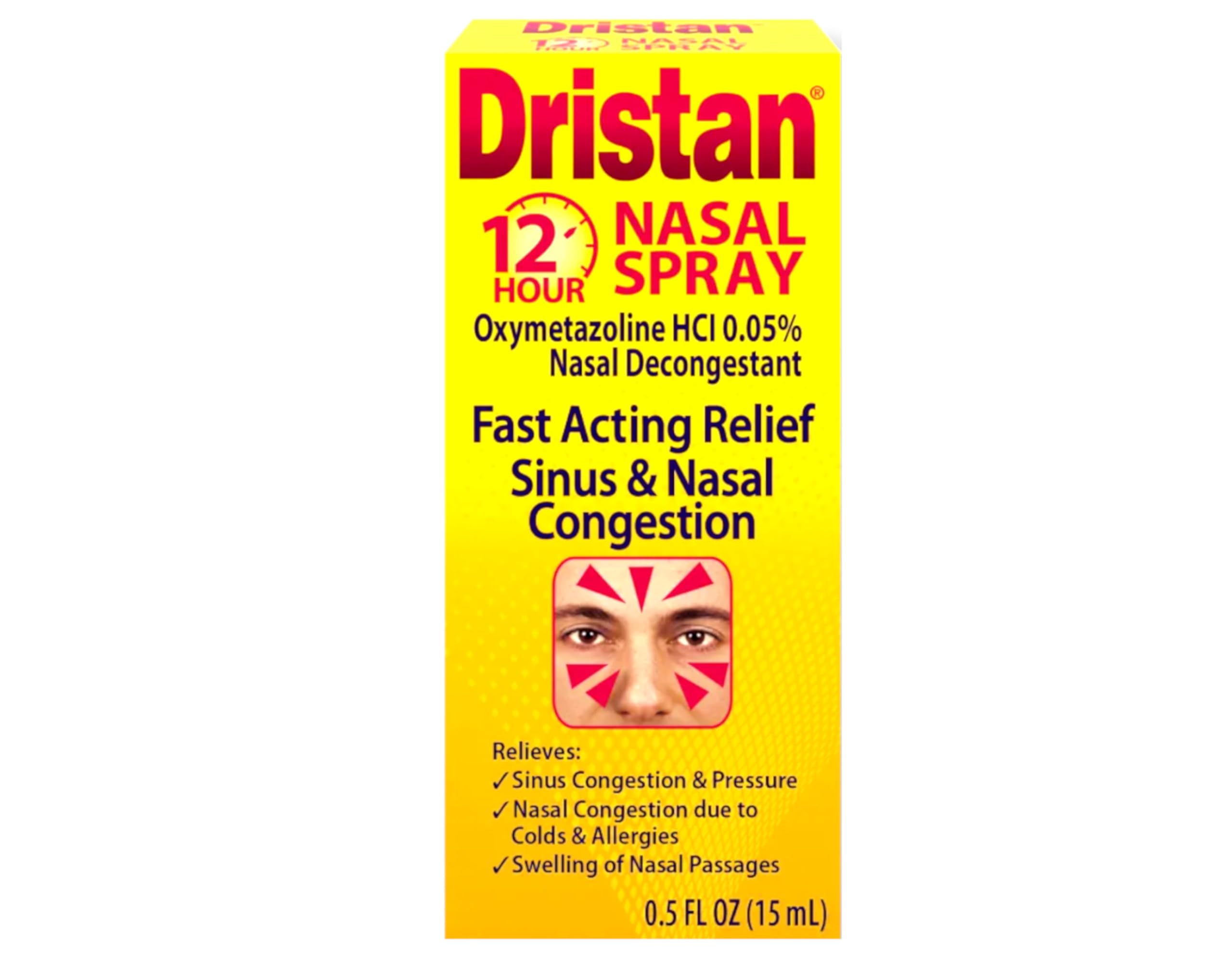Dristan Spray nasal 12 Horas, botella lateral, uso cómodo y control de dosis diario