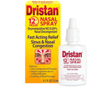 Dristan Spray nasal 12 Horas, etiqueta visible, información clara para uso seguro y práctico