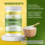 DrNatura Unifiber etiqueta libre de gluten para dietas diversas.