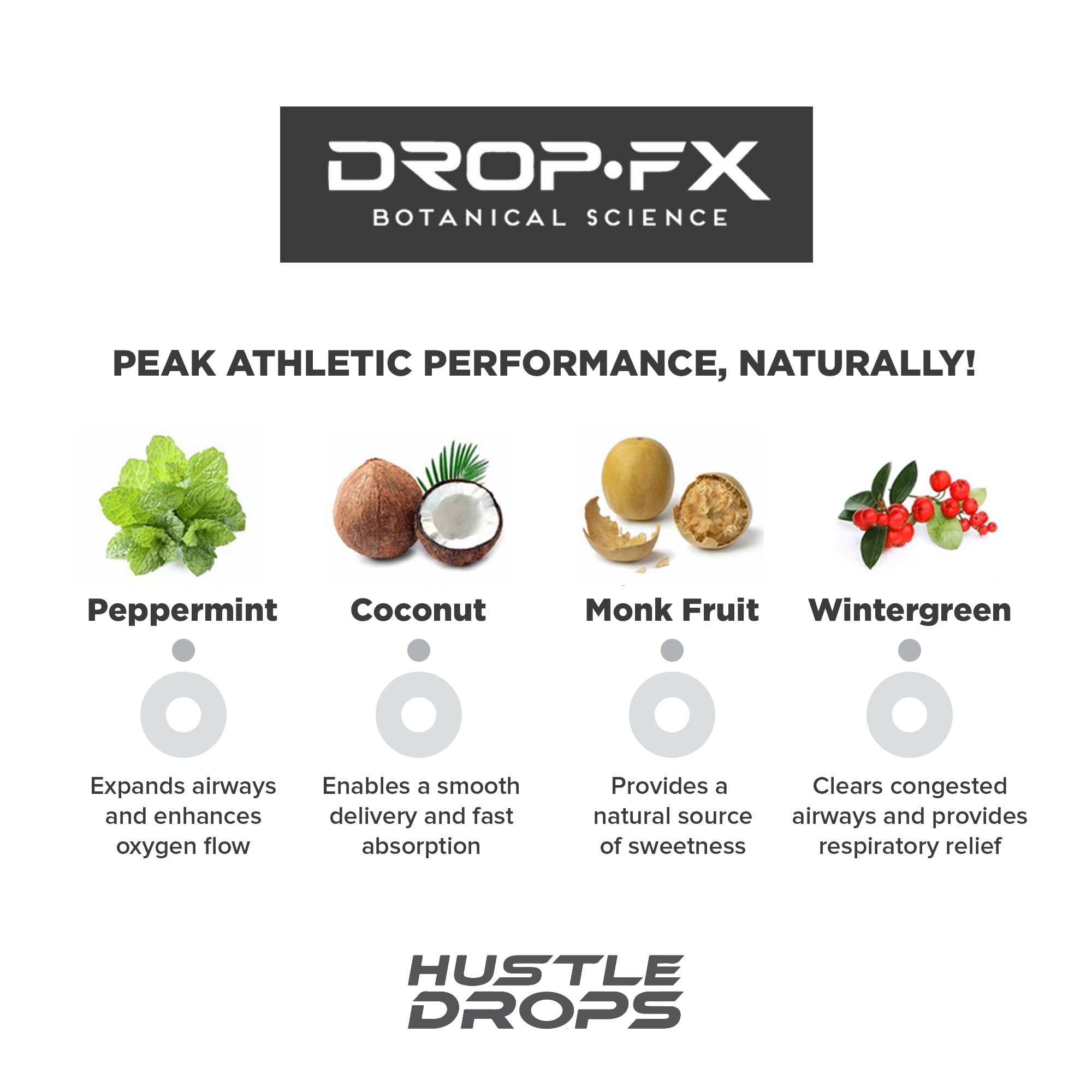 Drop FX Hustle Drops durante entrenamiento intenso para enfoque sostenido