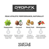 Drop FX Hustle Drops durante entrenamiento intenso para enfoque sostenido