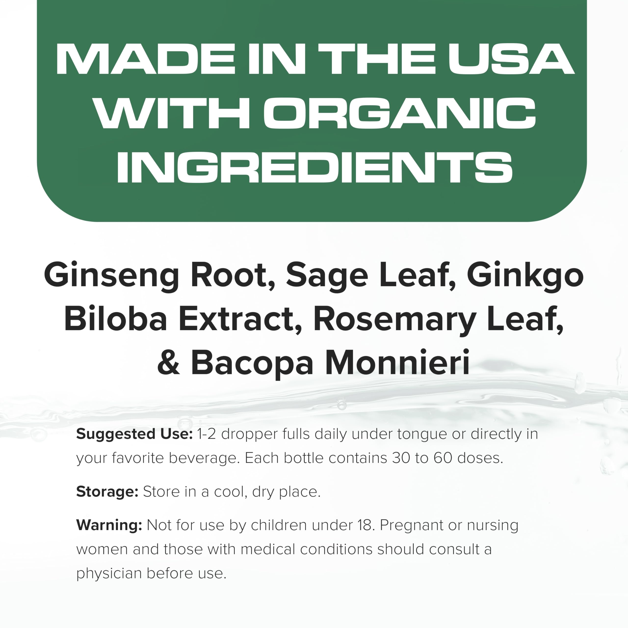 DropRx Focus: etiqueta orgánica que resalta ingredientes naturales.