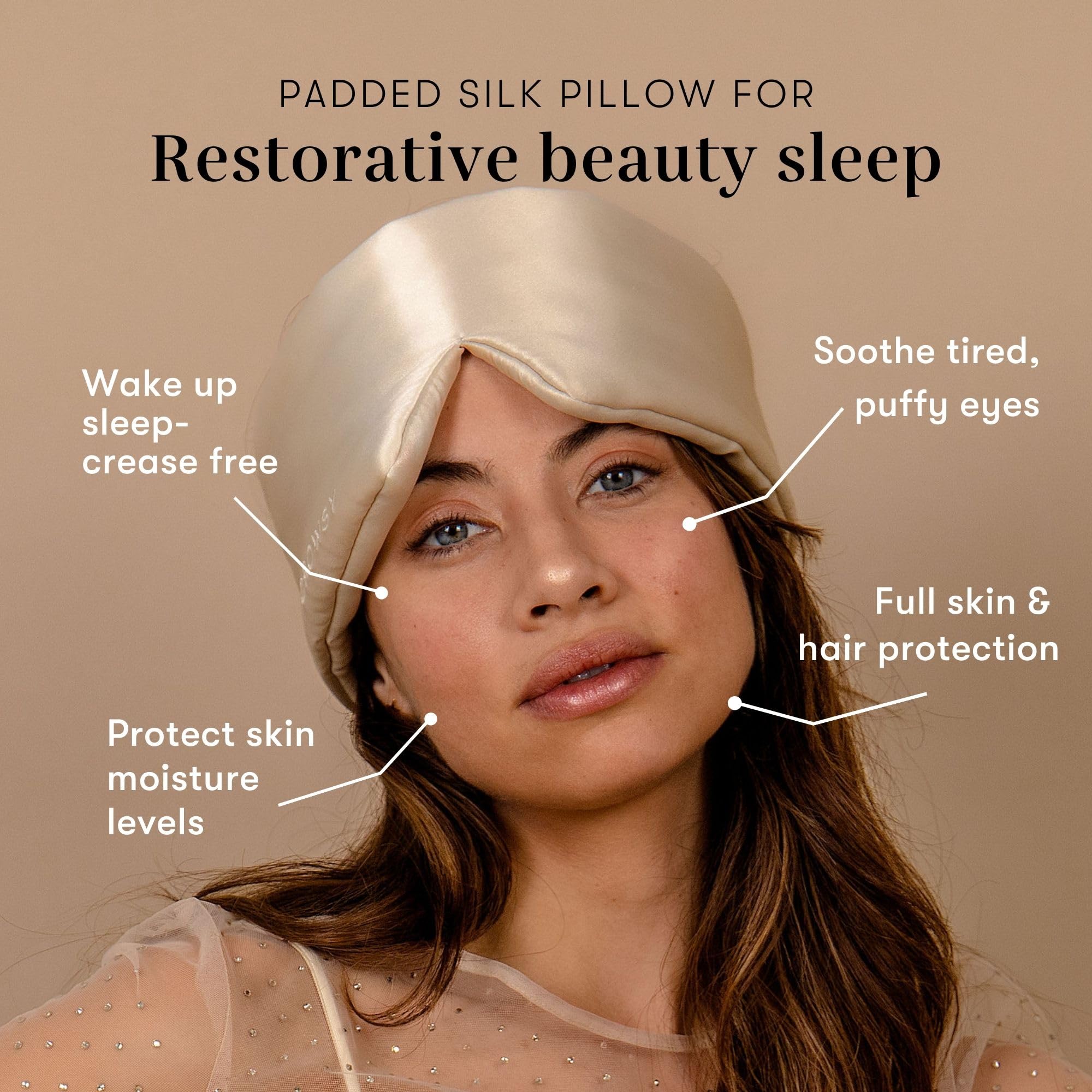 Drowsy banda ajustable seda azul-noche: ajuste seguro para todas las cabezas