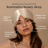 Drowsy banda ajustable seda azul-noche: ajuste seguro para todas las cabezas