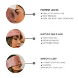 Mascarilla de seda DROWSY con ajuste para cualquier tamaño de cabeza.