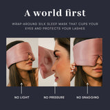 Mascarilla de seda DROWSY reduce fricción alrededor de los ojos.