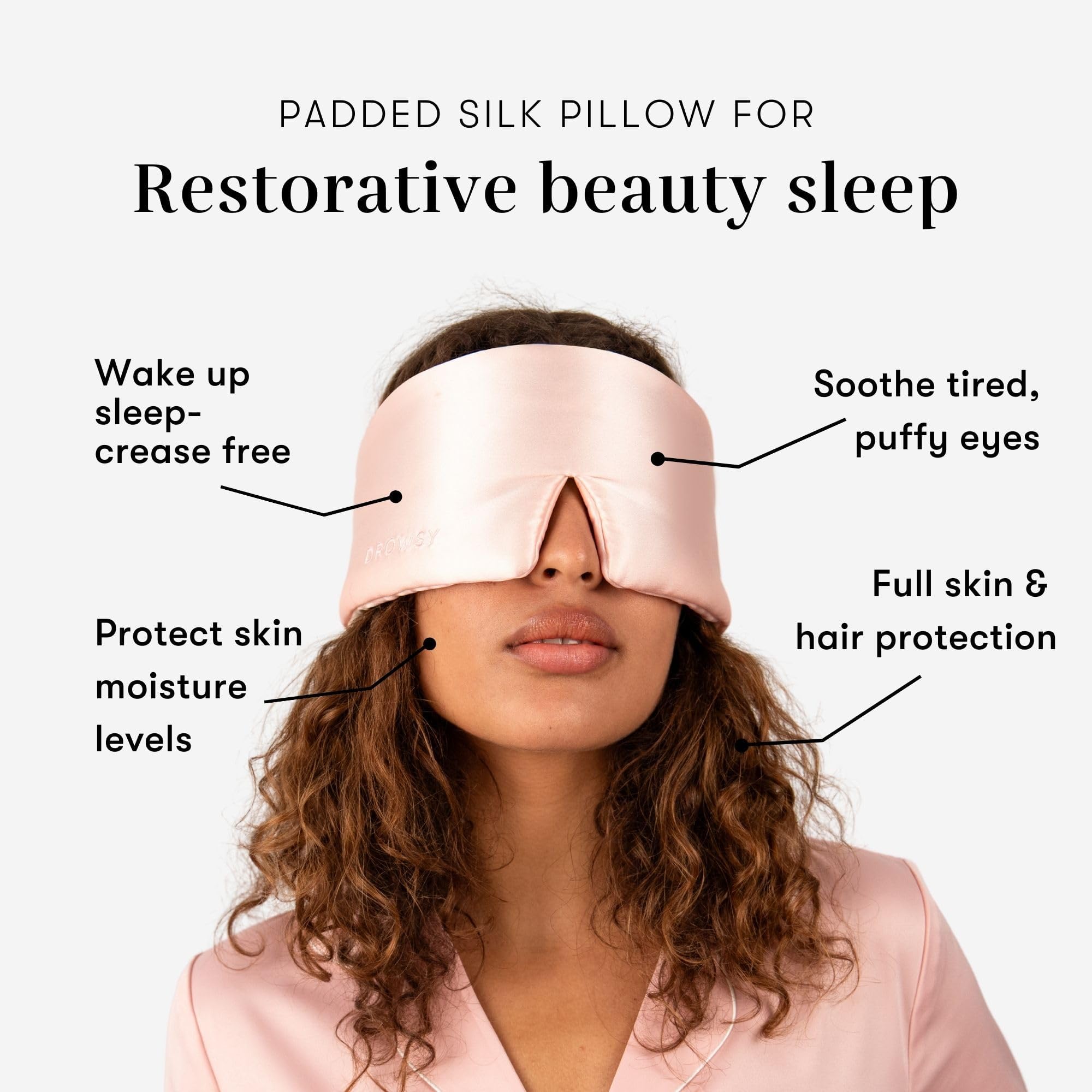 Máscara de seda Drowsy ofrece oscuridad total para dormir sin interrupciones