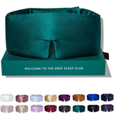 Mascarilla Drowsy de seda verde zafiro en empaque elegante, regalo de descanso