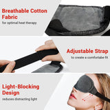 DR.PREPARE mascarilla ojos caliente, abertura nasal ampliada para bloquear la luz.
