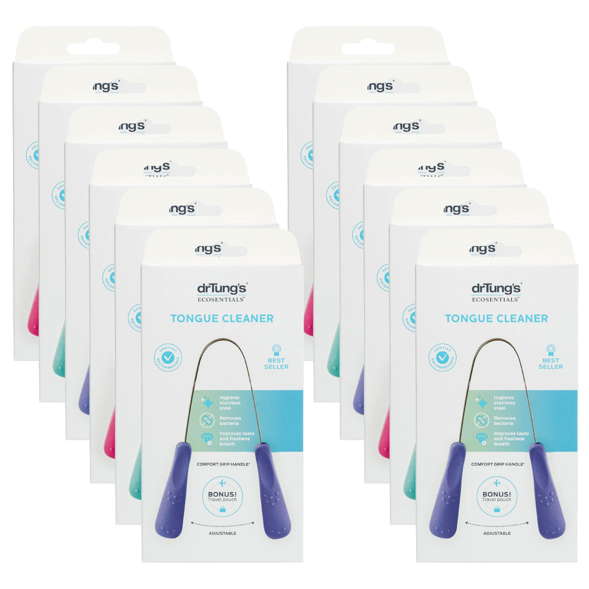 drTung’s limpiador de lengua acero inoxidable con mango ergonómico para limpieza precisa