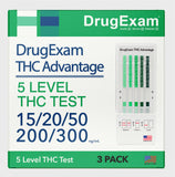 DrugExam prueba multi-drogas 3-paquetes para pruebas rápidas en casa.