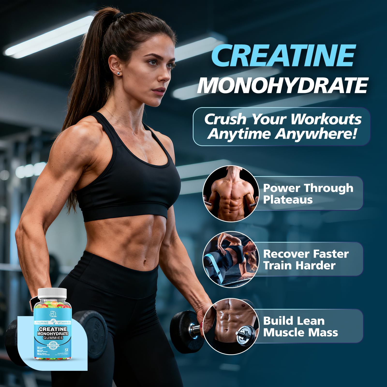 DRZIHOOCH creatina-monohidrato gomitas: dosis práctica para entrenar y recuperarse
