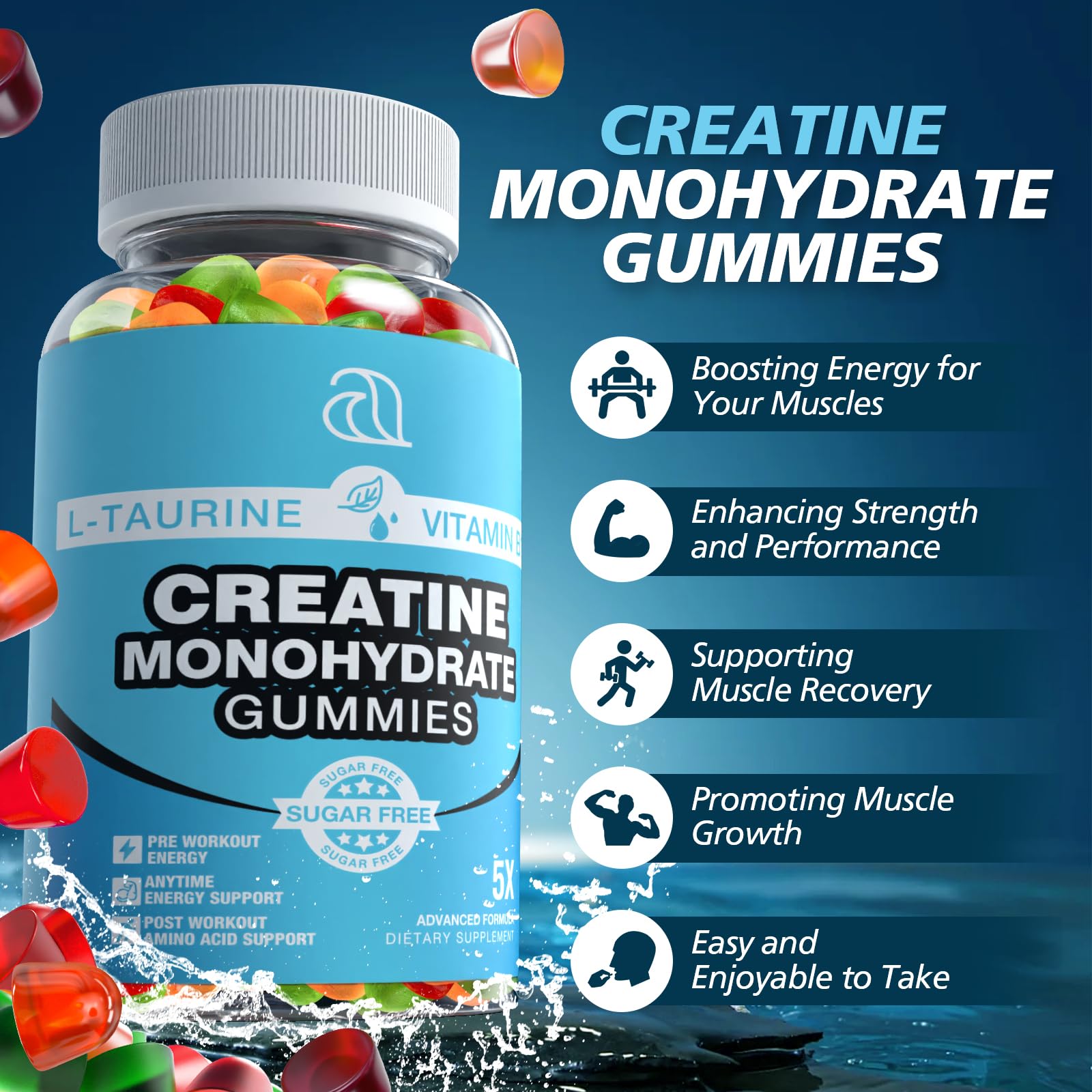 DRZIHOOCH gomitas creatina-entrenamiento: rendimiento mejorado durante sesiones largas
