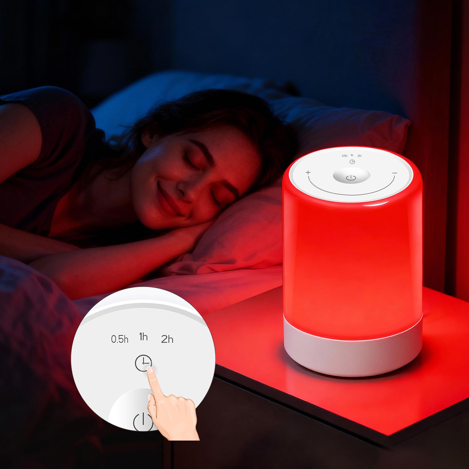 DSJGB luz roja 670nm para dormir, favorece la relajación nocturna