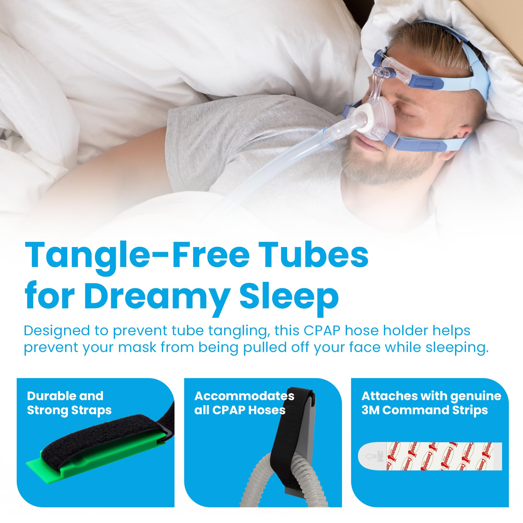 DTLgear CPAP tubo instalación cabecero facilita un montaje rápido y organizado