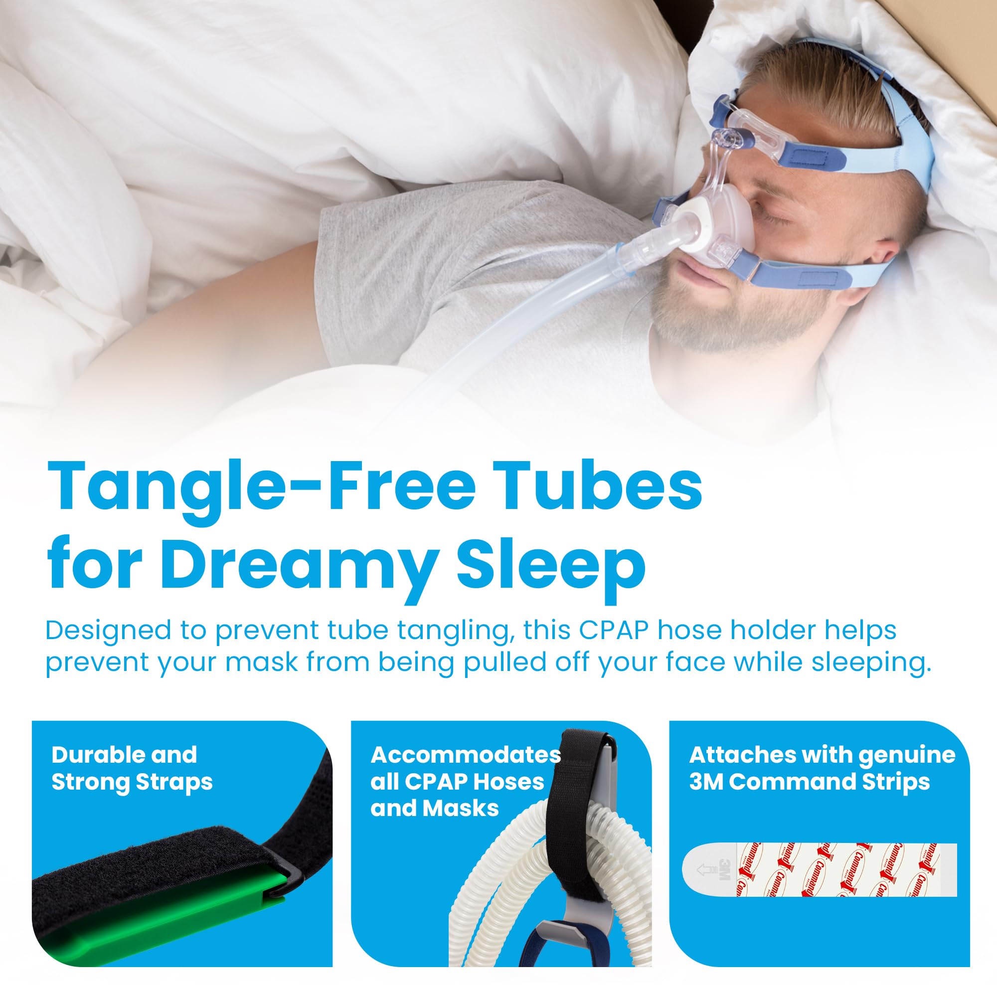 DTLgear soporte tubo CPAP para pared: evita enredos y mantiene el espacio ordenado.