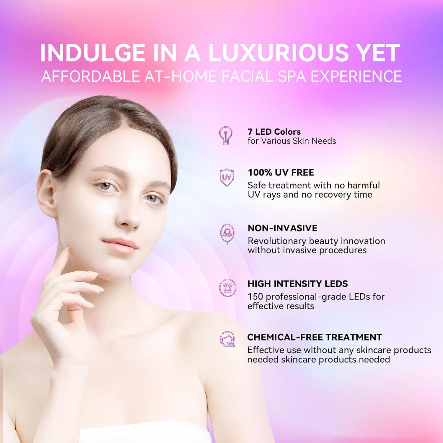 Duevie máscara facial con luz azul LED para relajación de la piel