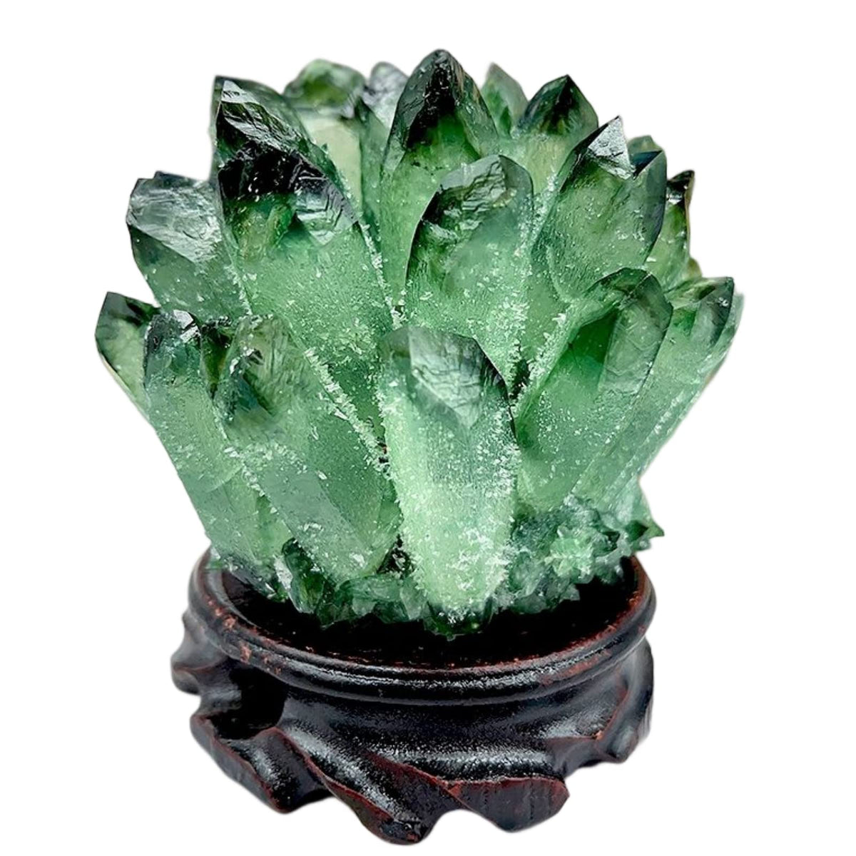 DUKIZA racimo de cristal verde grande, ideal para decoración y meditación.