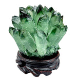 DUKIZA racimo de cristal verde grande, ideal para decoración y meditación.