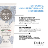 DULÀC Arnica Crema, ingredientes naturales y orgánicos para piel sensible.