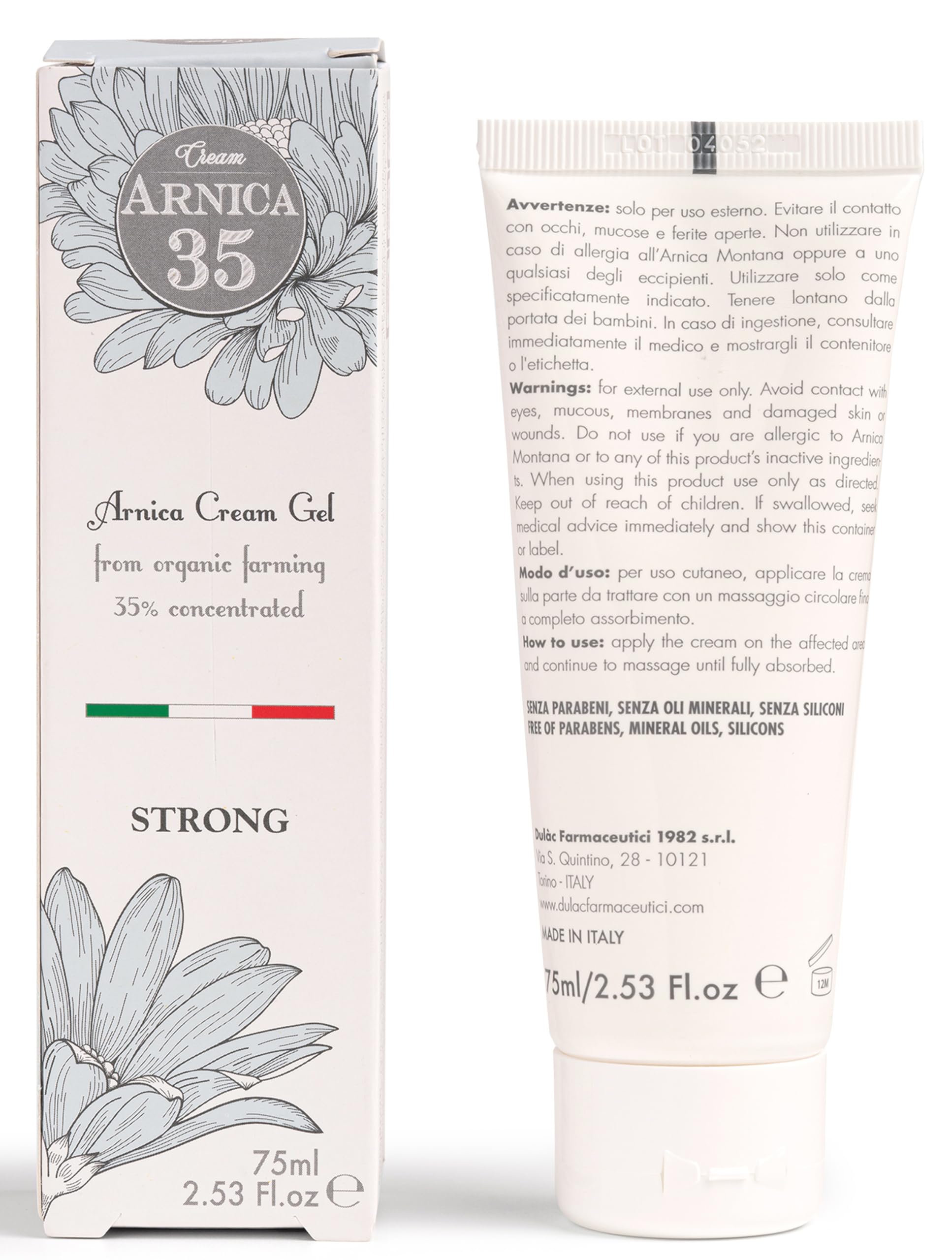DULÀC Arnica Crema, textura ligera y absorción rápida para uso diario.