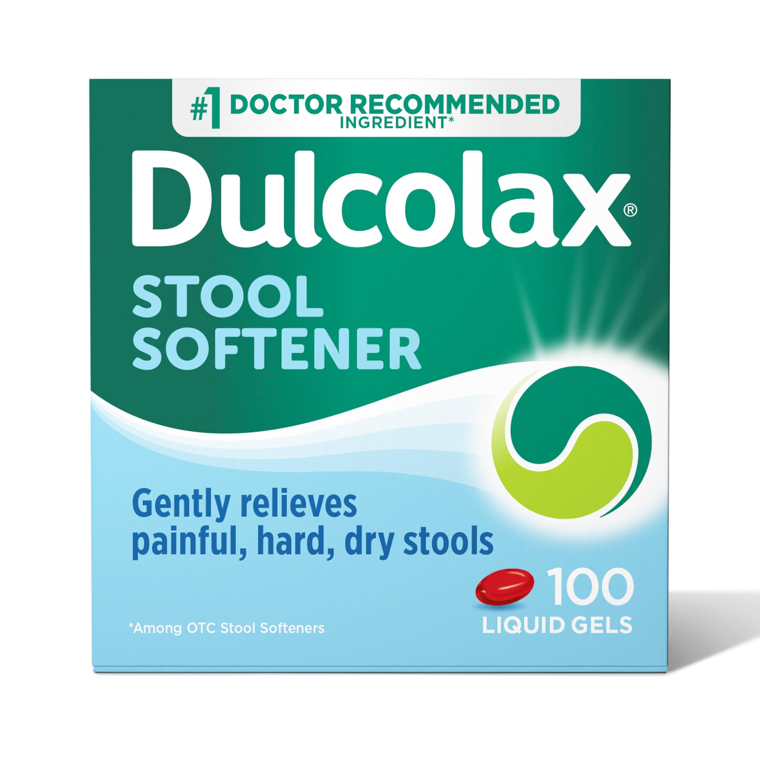 Dulcolax, caja de 100 cápsulas, alivio suave para estreñimiento ocasional.