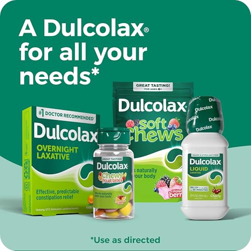 Dulcolax, instrucciones en caja, guía clara para uso.